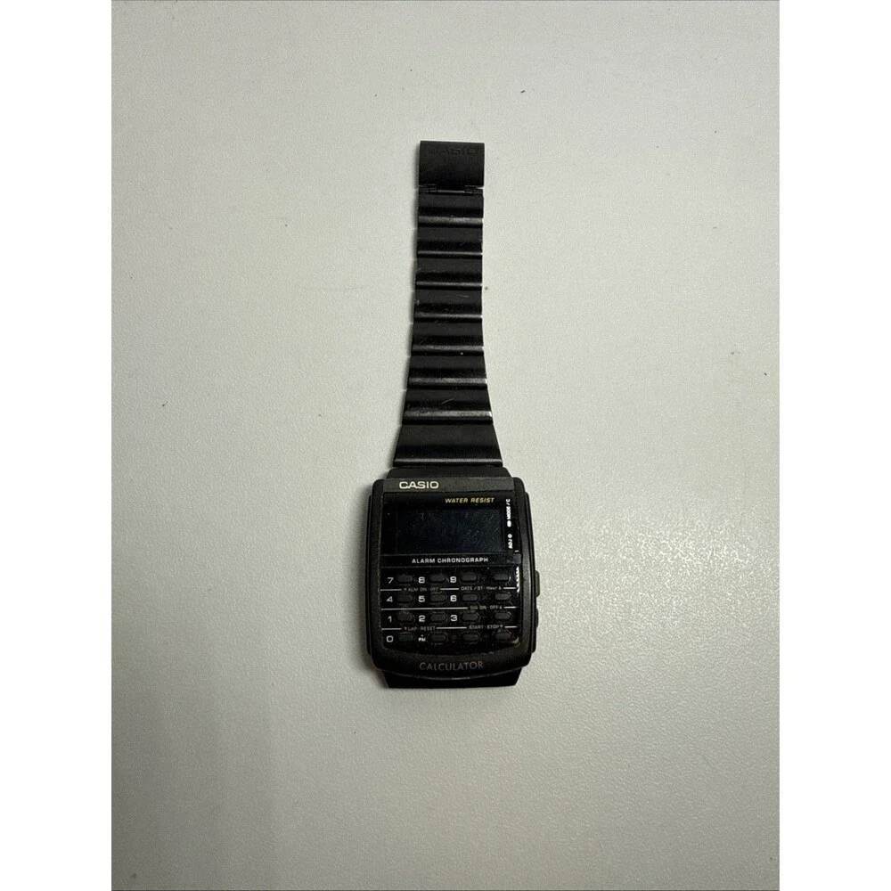 UNTESTED Casio CA-506 Digital Calculator Quartz Watch Black Bracelet